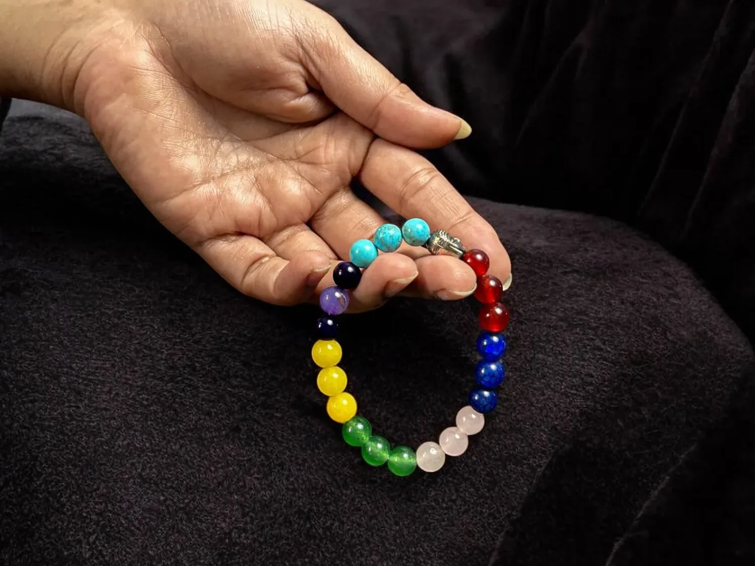 7 Chakra Bracelet with Buddha Head