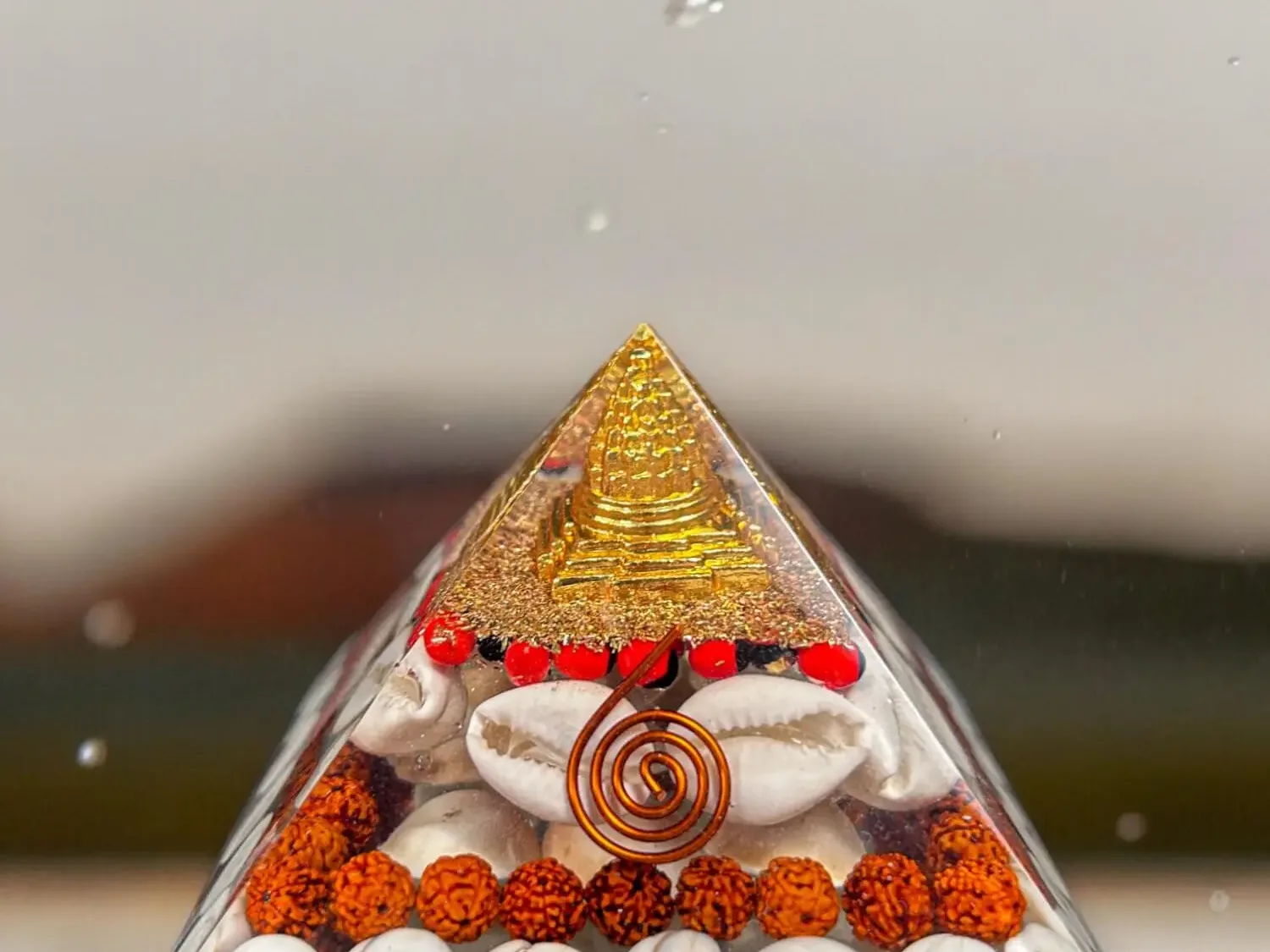 Gomti Chakra Shree Yantra Crystal Pyramid